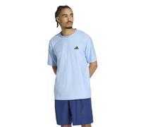 T-shirt da allenamento a maniche corte, WORKOUT ESSENTIALS Blu L Tinta unita