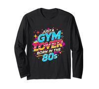 T-Shirt da Allenamento Aerobica retrò Just a Gym Lover Born in The 80s Maglia a Manica