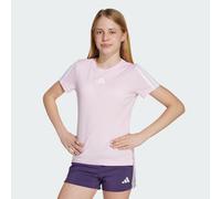T-shirt da allenamento Essentials 3-Stripes Junior Clear Pink / White 7-8A