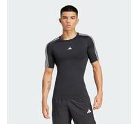 T-shirt adidas TECHFIT Compression Training 3 strisce manica corta nero puro - L