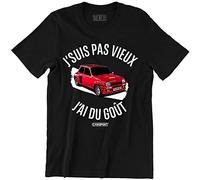 T-shirt da auto vintage R5 Turbo rosso | Umorismo uomo T-shirt Fan Automobile francese | Io sono Non Vecchio Mi piace | 100% cotone, Nero , XL