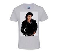 T-Shirt da bambino unisex Michael Jackson Giacca nera stile cantante Pop Star Celebrite, grigio, 6 anni