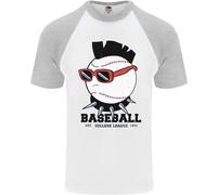 T-Shirt Da Baseball Punk Rocker Da Uomo A Maniche Corte