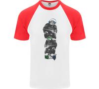 T-Shirt Da Baseball Retro Divertente Per Uomini Monkey Music Ghetto Blaster S/S