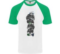 T-Shirt Da Baseball Retro Divertente Per Uomini Monkey Music Ghetto Blaster S/S