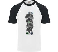 T-Shirt Da Baseball Retro Divertente Per Uomini Monkey Music Ghetto Blaster S/S