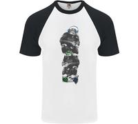 T-Shirt Da Baseball Retro Divertente Per Uomini Monkey Music Ghetto Blaster S/S