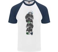 T-Shirt Da Baseball Retro Divertente Per Uomini Monkey Music Ghetto Blaster S/S