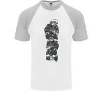 T-Shirt Da Baseball Retro Divertente Per Uomini Monkey Music Ghetto Blaster S/S