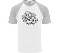 T-Shirt Da Baseball S/S Con Simbolo Valknut Dei Vichinghi E Corvi