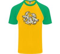 T-Shirt Da Baseball S/S Con Simbolo Valknut Dei Vichinghi E Corvi