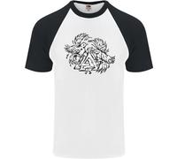 T-Shirt Da Baseball S/S Con Simbolo Valknut Dei Vichinghi E Corvi Uomo