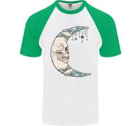 T-Shirt Da Baseball S/S Con Teschio Lunare Steampunk Per Uomo