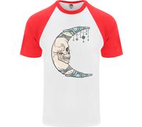 T-Shirt Da Baseball S/S Con Teschio Lunare Steampunk Per Uomo