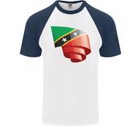T-Shirt Da Baseball S/S Curled Della Bandiera Di Saint Kitts E Nevis