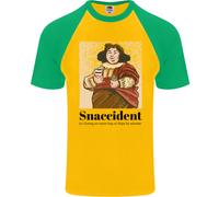 T-Shirt Da Baseball S/S Divertente Dieta Junk Food Snaccident Per Uomini