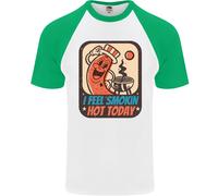 T-Shirt Da Baseball S/S Divertente Per Uomini BBQ Smokin Hot Oggi