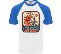 T-Shirt Da Baseball S/S Divertente Per Uomini BBQ Smokin Hot Oggi