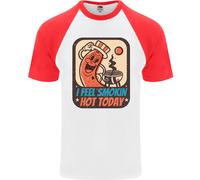 T-Shirt Da Baseball S/S Divertente Per Uomini BBQ Smokin Hot Oggi