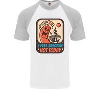 T-Shirt Da Baseball S/S Divertente Per Uomini BBQ Smokin Hot Oggi