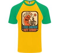 T-Shirt Da Baseball S/S Divertente Per Uomini BBQ Smokin Hot Oggi