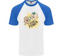 T-Shirt Da Baseball S/S Divertente Per Uomini Vegan Power