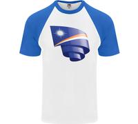 T-Shirt Da Baseball S/S Per Uomini Con Bandiera Curva Delle Isole Marshall