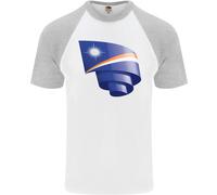 T-Shirt Da Baseball S/S Per Uomini Con Bandiera Curva Delle Isole Marshall