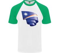 T-Shirt Da Baseball S/S Per Uomini Con Bandiera Curva Delle Isole Marshall