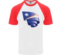 T-Shirt Da Baseball S/S Per Uomini Con Bandiera Curva Delle Isole Marshall