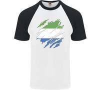 T-Shirt Da Baseball S/S Per Uomini Con Bandiera Del Sierra Leone Giorno Leoniano