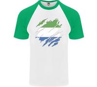 T-Shirt Da Baseball S/S Per Uomini Con Bandiera Del Sierra Leone Giorno Leoniano