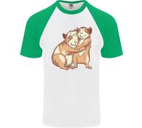 T-Shirt Da Baseball S/S Per Uomini Con Porcellini D'India Che Si Abbracciano