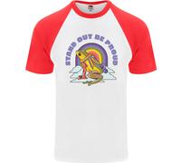 T-Shirt Da Baseball S/S Per Uomini LGBT Frog Stand Out To Be Proud Gay Pride