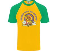 T-Shirt Da Baseball S/S Per Uomini LGBT Frog Stand Out To Be Proud Gay Pride