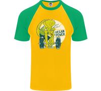 T-Shirt Da Baseball S/S Per Uomini Vegan Power Gym Bodybuilding Vegetariano