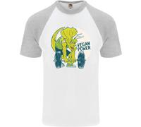 T-Shirt Da Baseball S/S Per Uomini Vegan Power Gym Bodybuilding Vegetariano