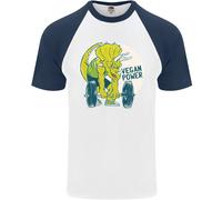 T-Shirt Da Baseball S/S Per Uomini Vegan Power Gym Bodybuilding Vegetariano