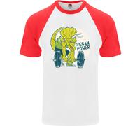 T-Shirt Da Baseball S/S Per Uomini Vegan Power Gym Bodybuilding Vegetariano