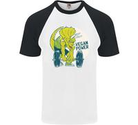 T-Shirt Da Baseball S/S Per Uomini Vegan Power Gym Bodybuilding Vegetariano