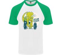 T-Shirt Da Baseball S/S Per Uomini Vegan Power Gym Bodybuilding Vegetariano