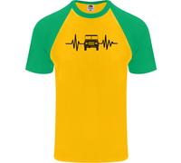 T-Shirt Da Baseball S/S Per Uomo 4X4 Heart Beat Pulse Off Road
