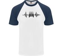 T-Shirt Da Baseball S/S Per Uomo 4X4 Heart Beat Pulse Off Road