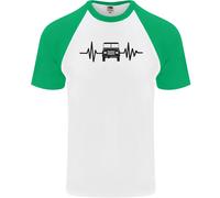 T-Shirt Da Baseball S/S Per Uomo 4X4 Heart Beat Pulse Off Road