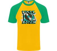T-Shirt Da Baseball S/S Per Uomo Amante Dei Dischi In Vinile Con Giradischi DJ
