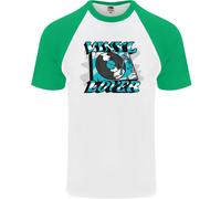 T-Shirt Da Baseball S/S Per Uomo Amante Dei Dischi In Vinile Con Giradischi DJ