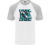 T-Shirt Da Baseball S/S Per Uomo Amante Dei Dischi In Vinile Con Giradischi DJ