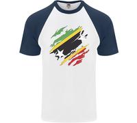 T-Shirt Da Baseball S/S Per Uomo Con Bandiera Di Saint Kitts E Nevis