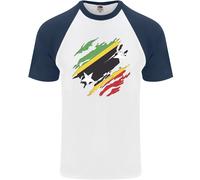 T-Shirt Da Baseball S/S Per Uomo Con Bandiera Di Saint Kitts E Nevis