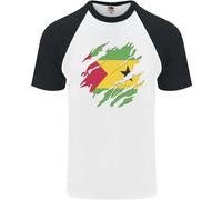 T-Shirt Da Baseball S/S Per Uomo Con Bandiera Di Sao Tome E Principe